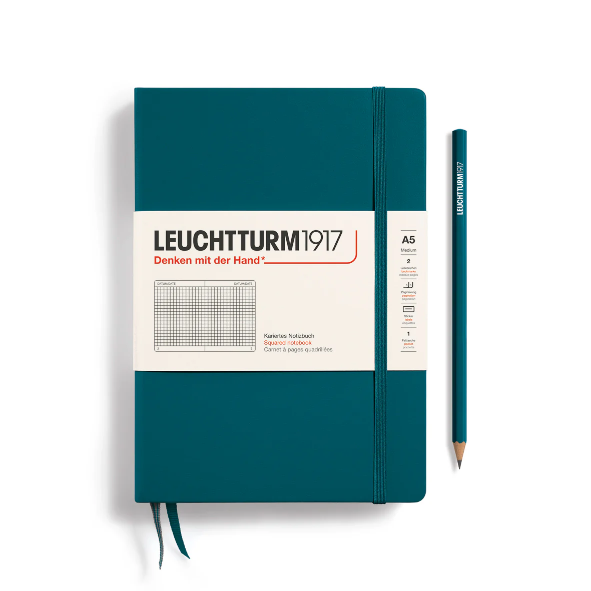 Leuchtturm 1917 A5 Hardcover Notebook Squared Paper - Image 13