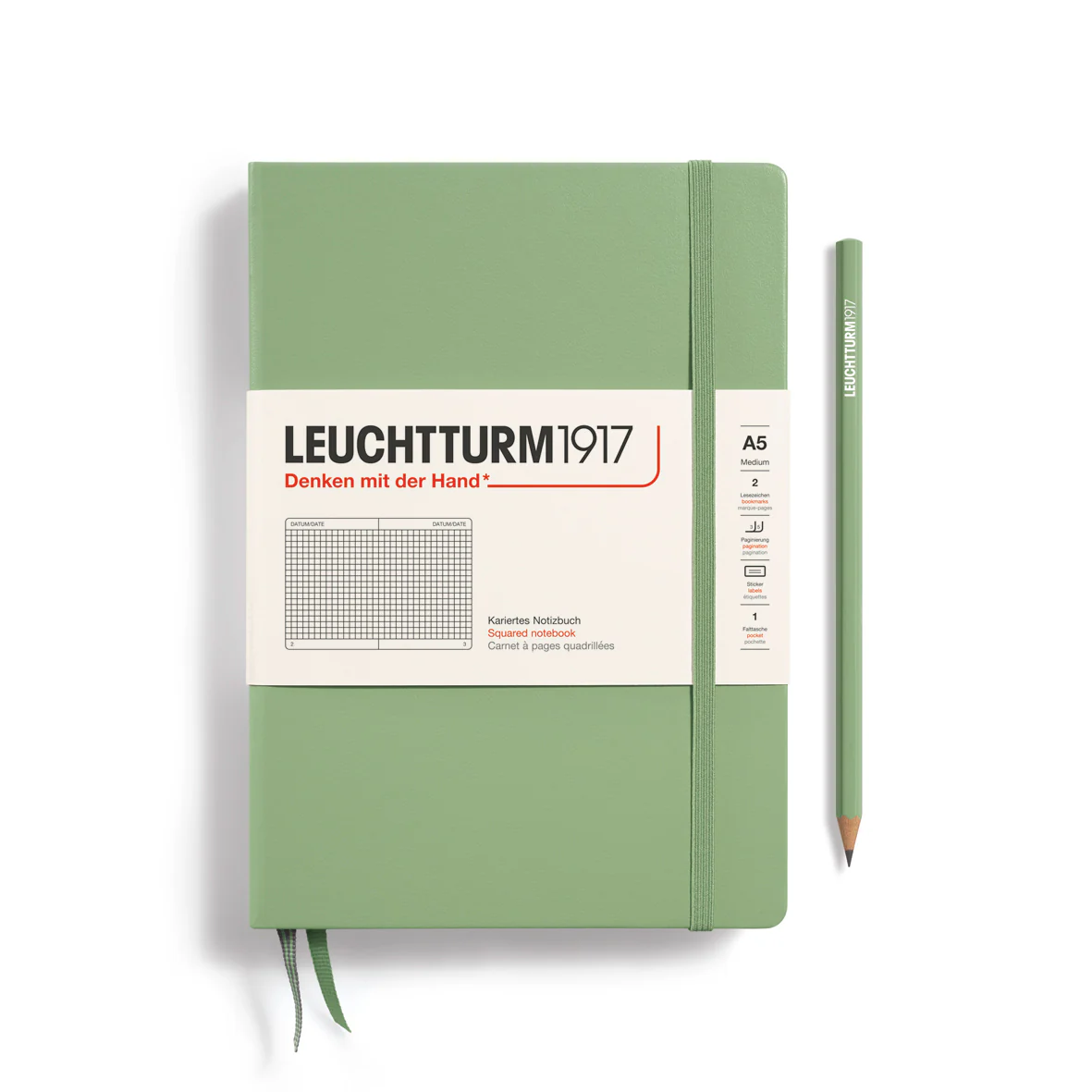 Leuchtturm 1917 A5 Hardcover Notebook Squared Paper - Image 15