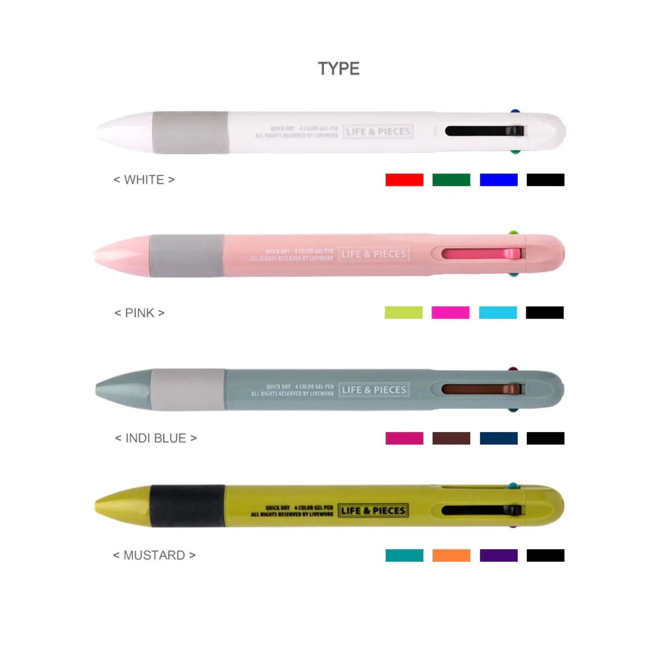 Livework Life & Pieces 4 Colour Gel Multi-Pen 0.4mm - Image 3