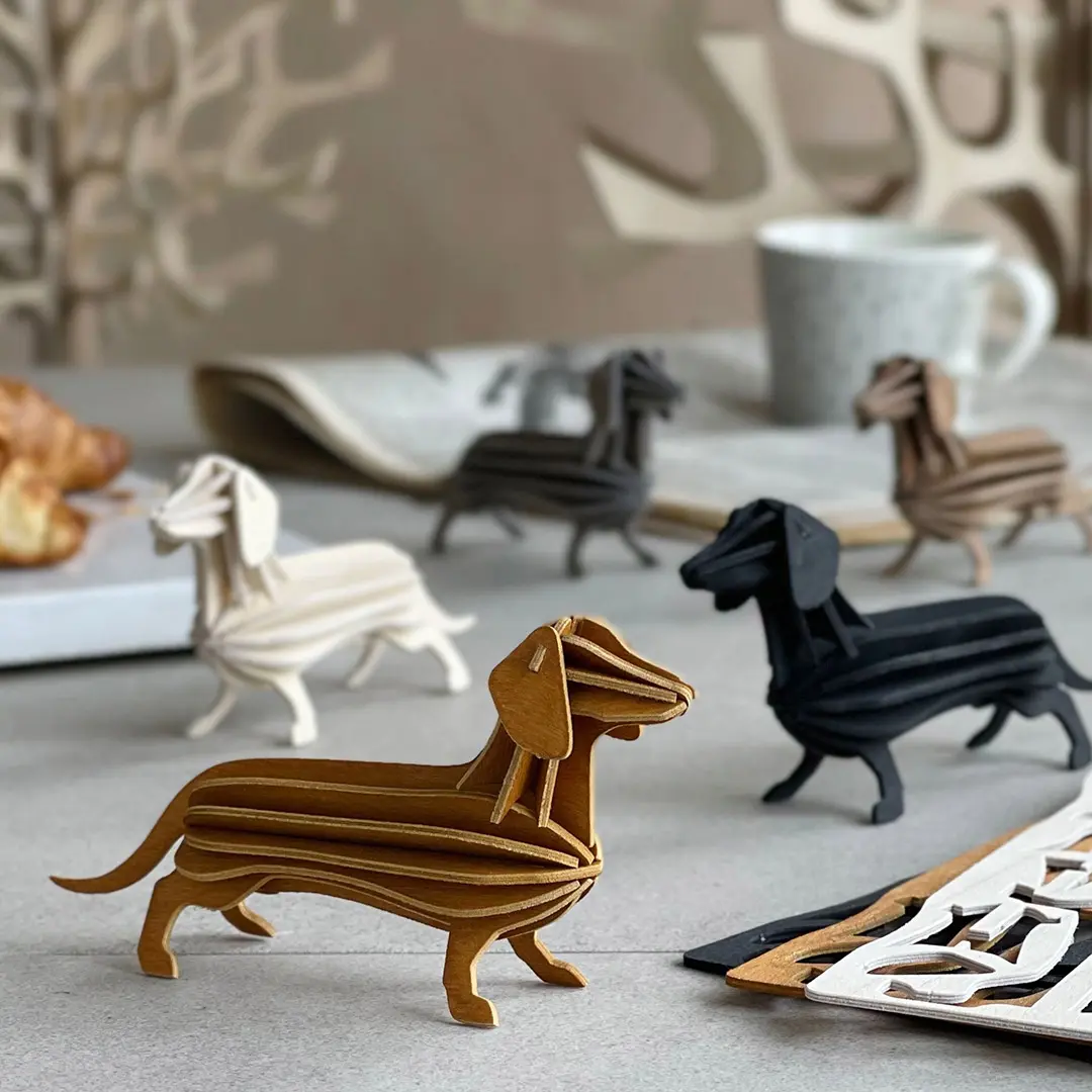 Lovi Black Dachshund 12cm - 3D Wooden Figure - Image 3