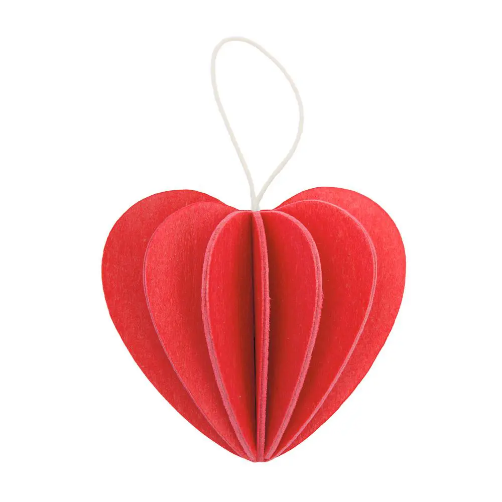 Lovi Heart - Bright Red - 3D Wooden Figure - Image 2