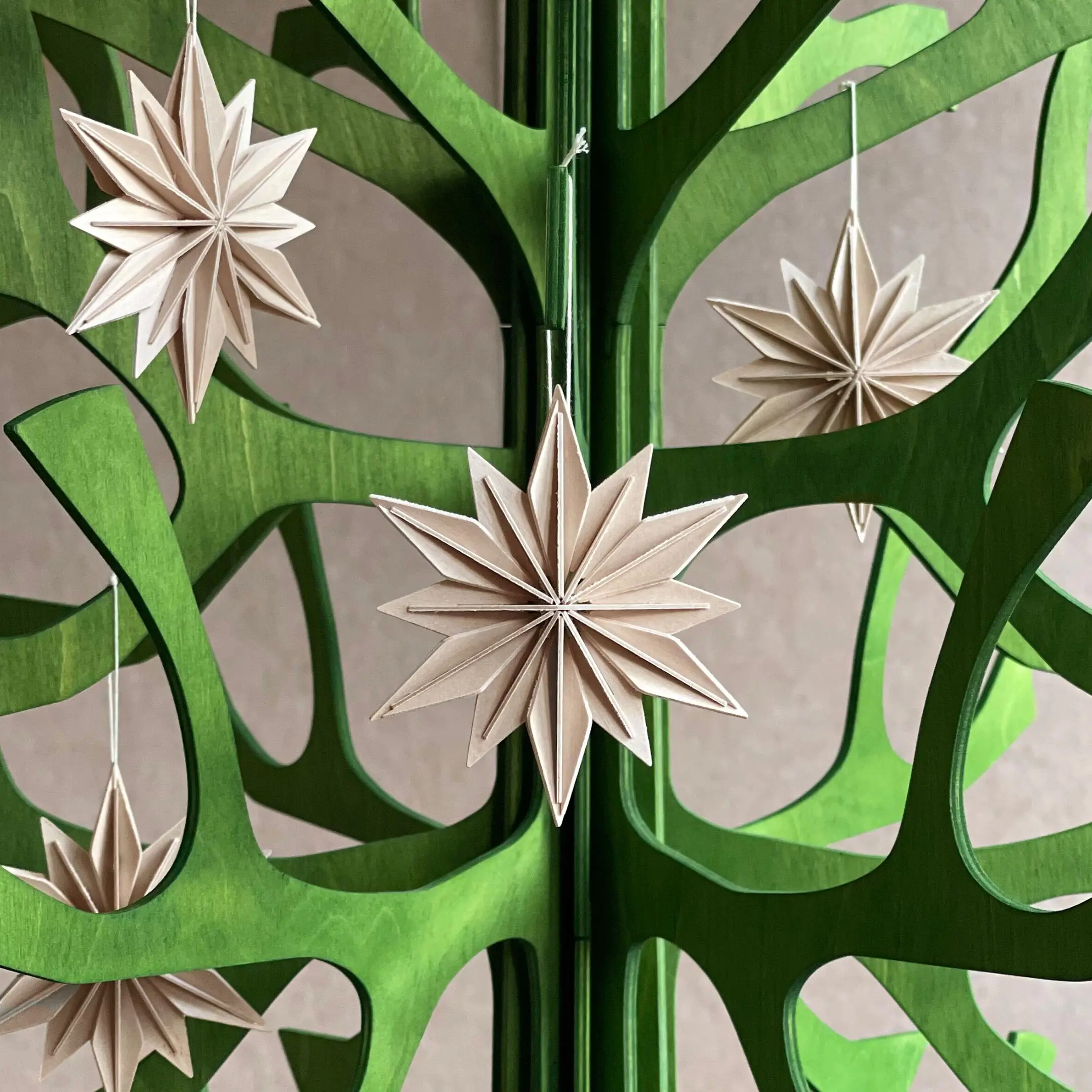 Lovi Natural Wood Deco Star 10cm - Pack of 4 - Image 3