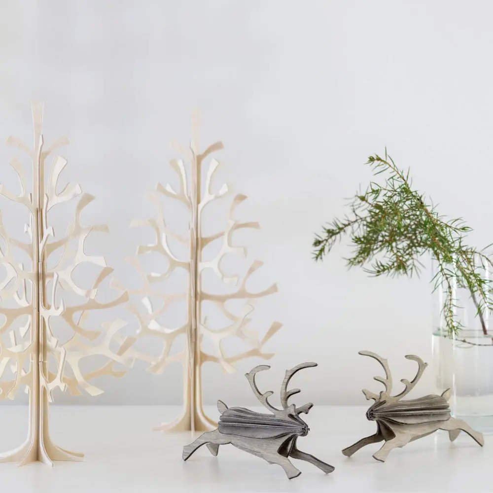 Lovi Natural Wood Reindeer 12cm - 3D Wooden Figure - Image 3