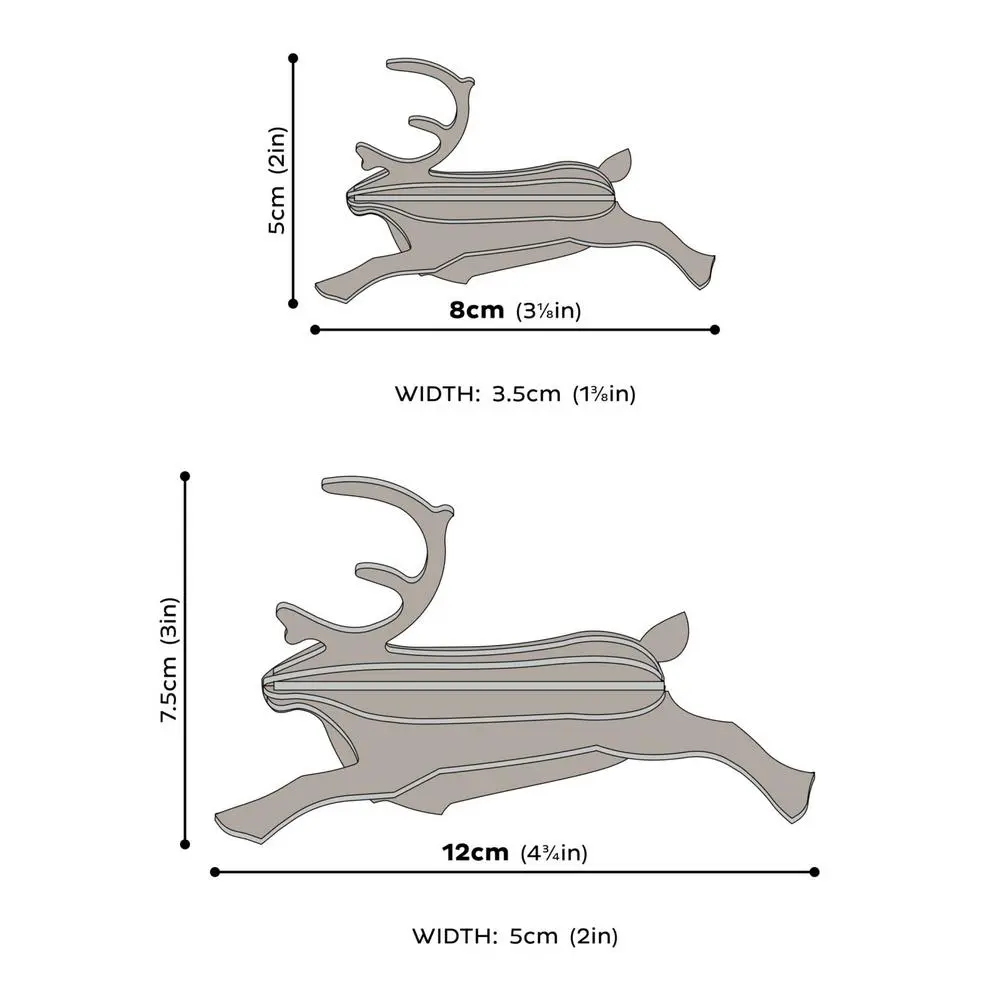 Lovi Natural Wood Reindeer 12cm - 3D Wooden Figure - Image 4