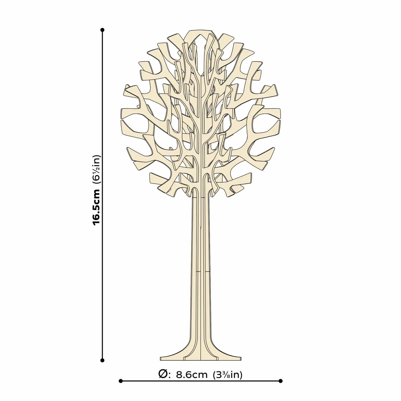 Lovi Tree 16.5cm - Pale Green - 3D Wooden Figure - Image 2