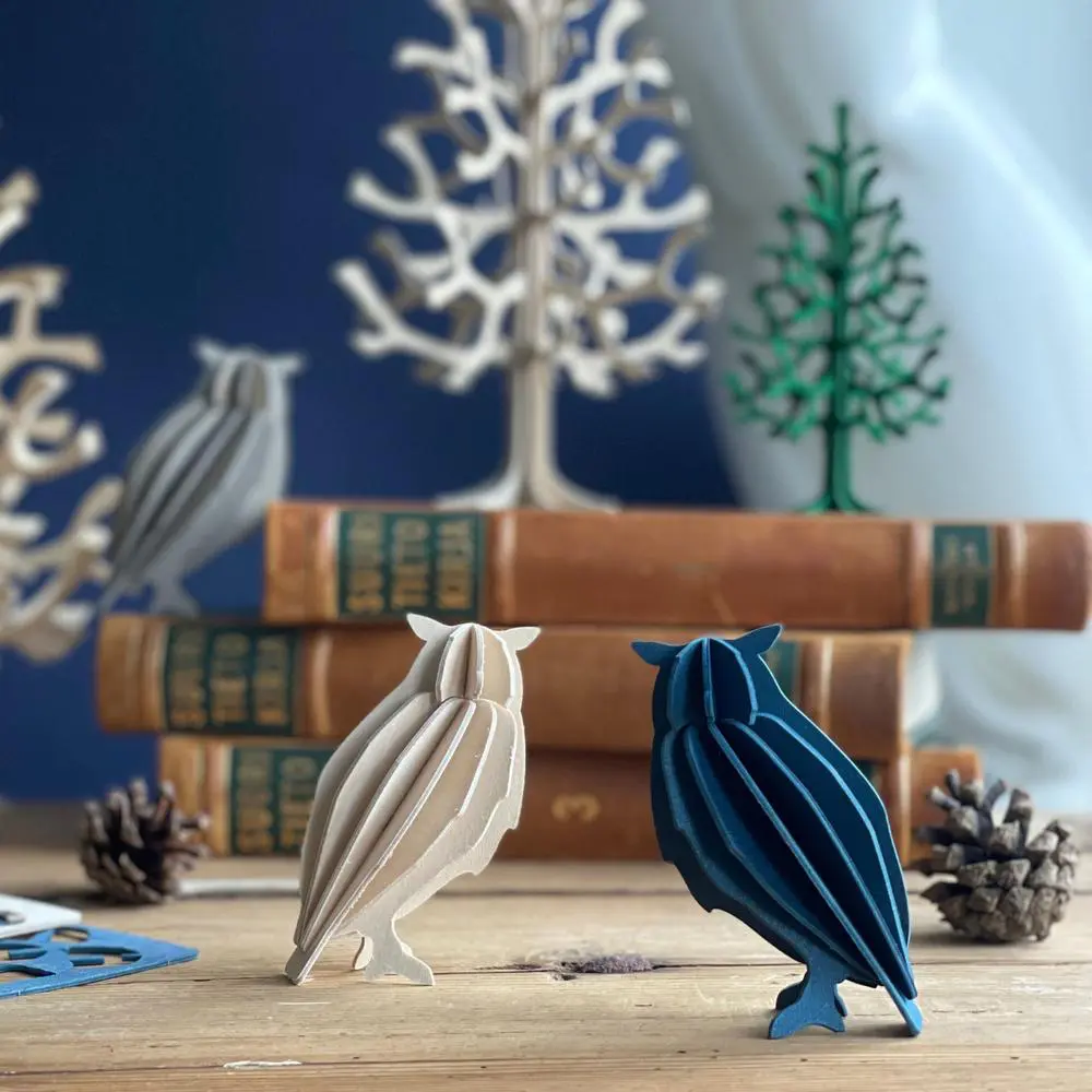 Lovi Owl 9.5cm - Natural Wood - 3D Wooden Figure - Image 2