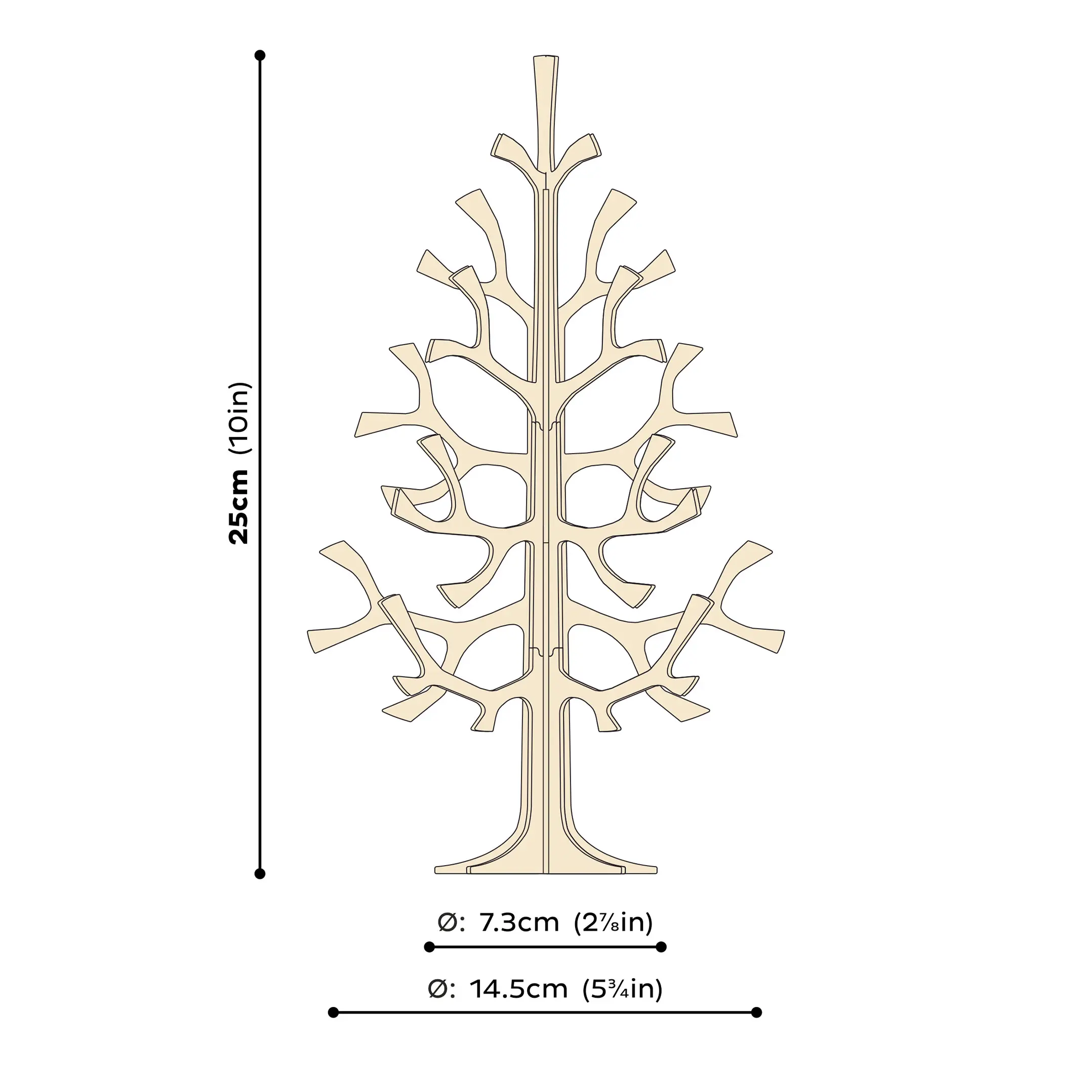 Lovi Spruce Tree 25 cm natural wood - 3D Wooden Figure - Image 2
