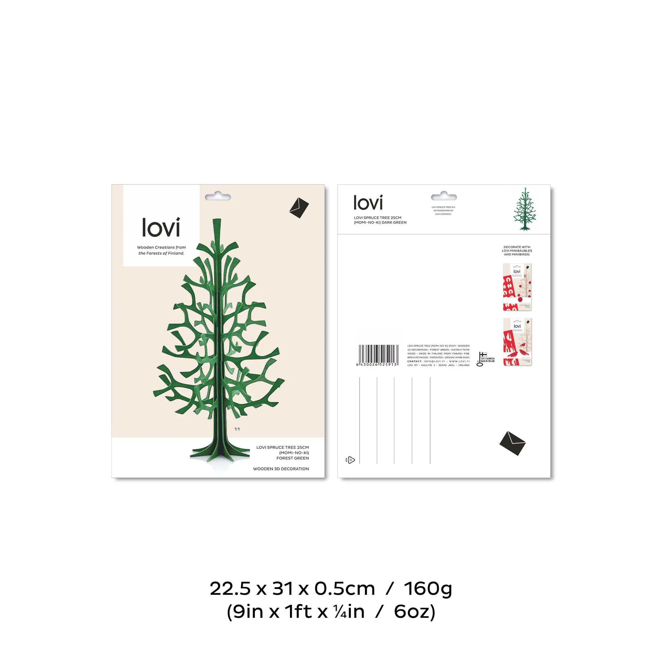 Lovi Spruce Tree 25 cm natural wood - 3D Wooden Figure - Image 3