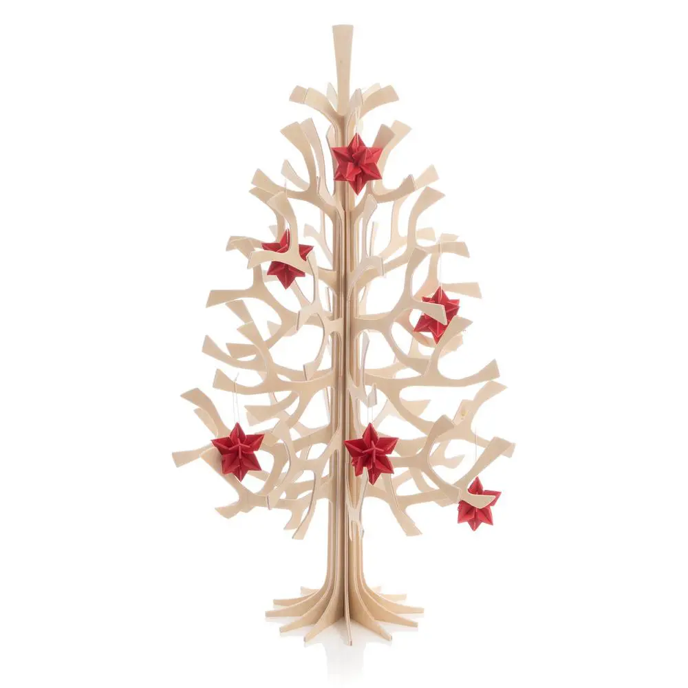 Lovi Wooden Star 5cm Hanging Decoration Bright Red - Image 2