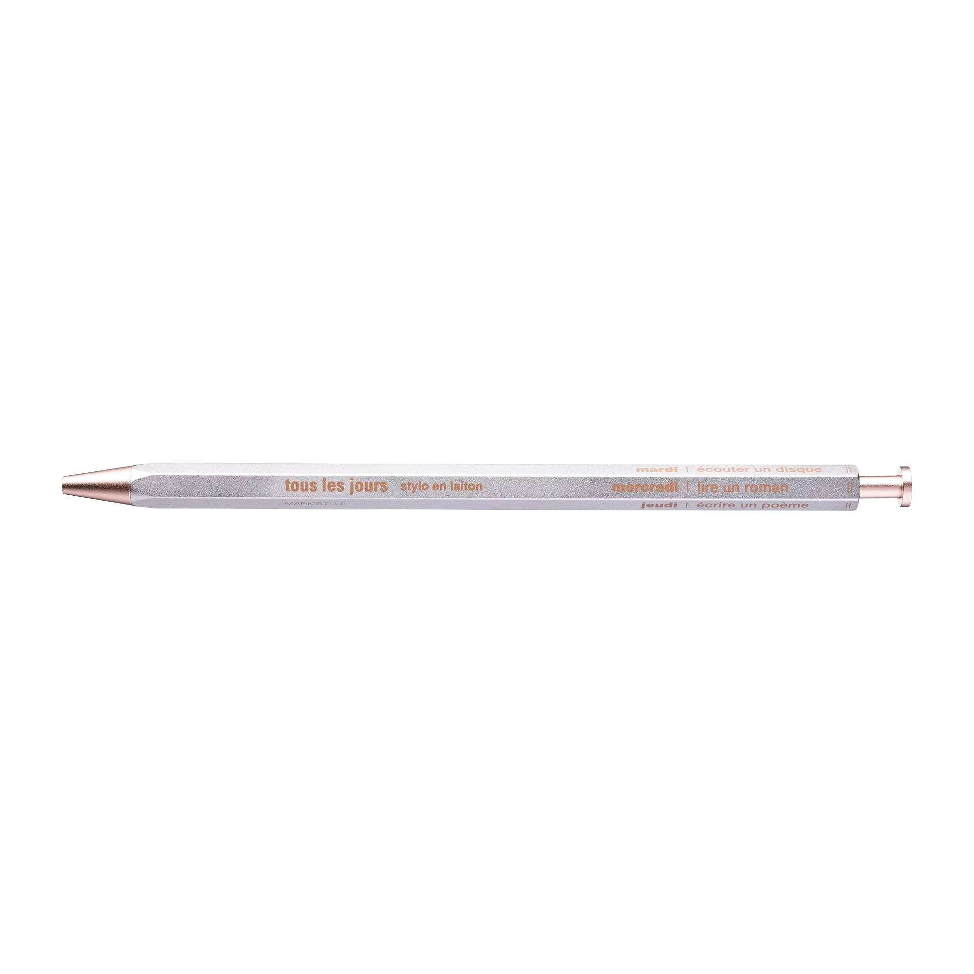 Mark's Days Brass Needlepoint Gel Pen Silver