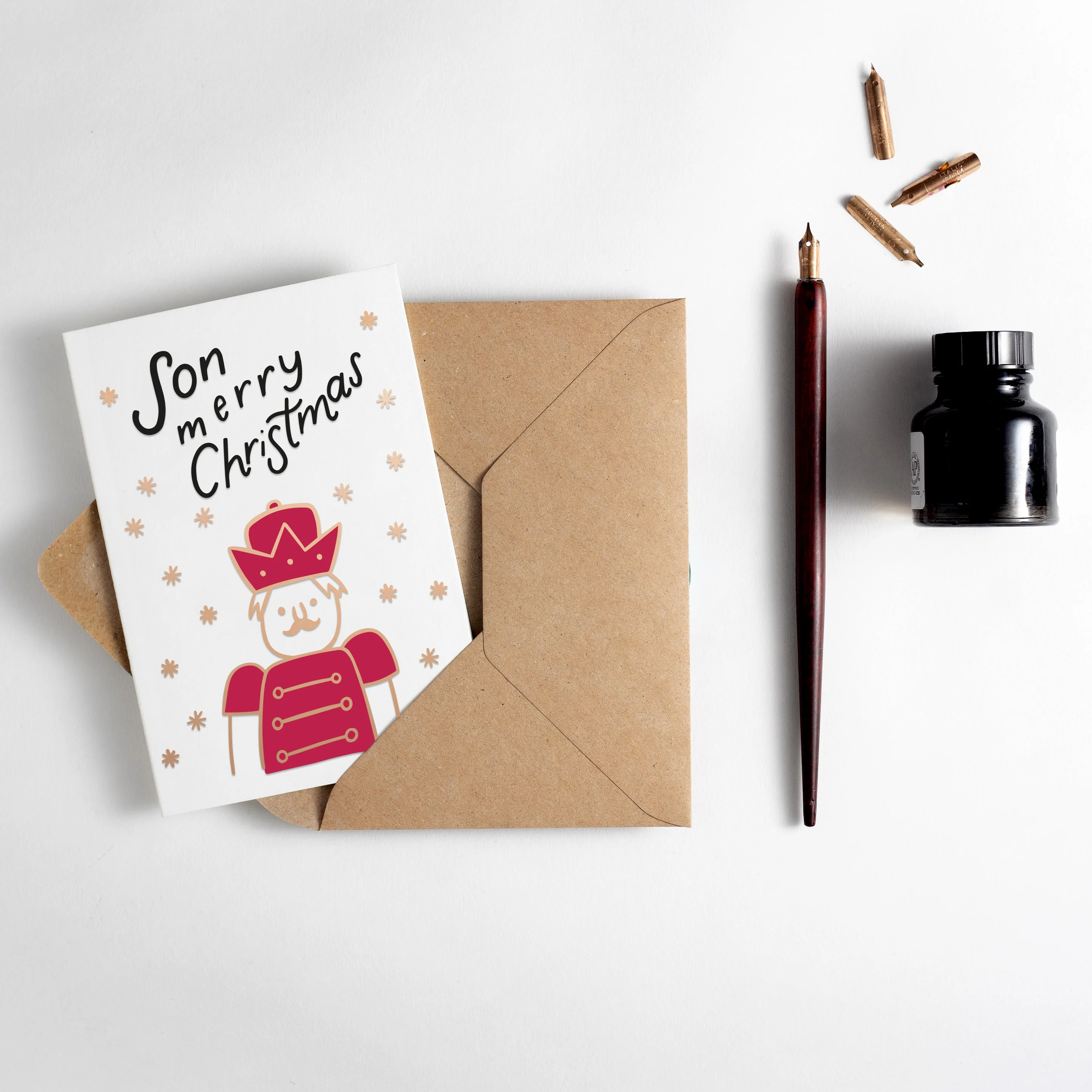 Merry Christmas Son Nutcracker Letterpress Card