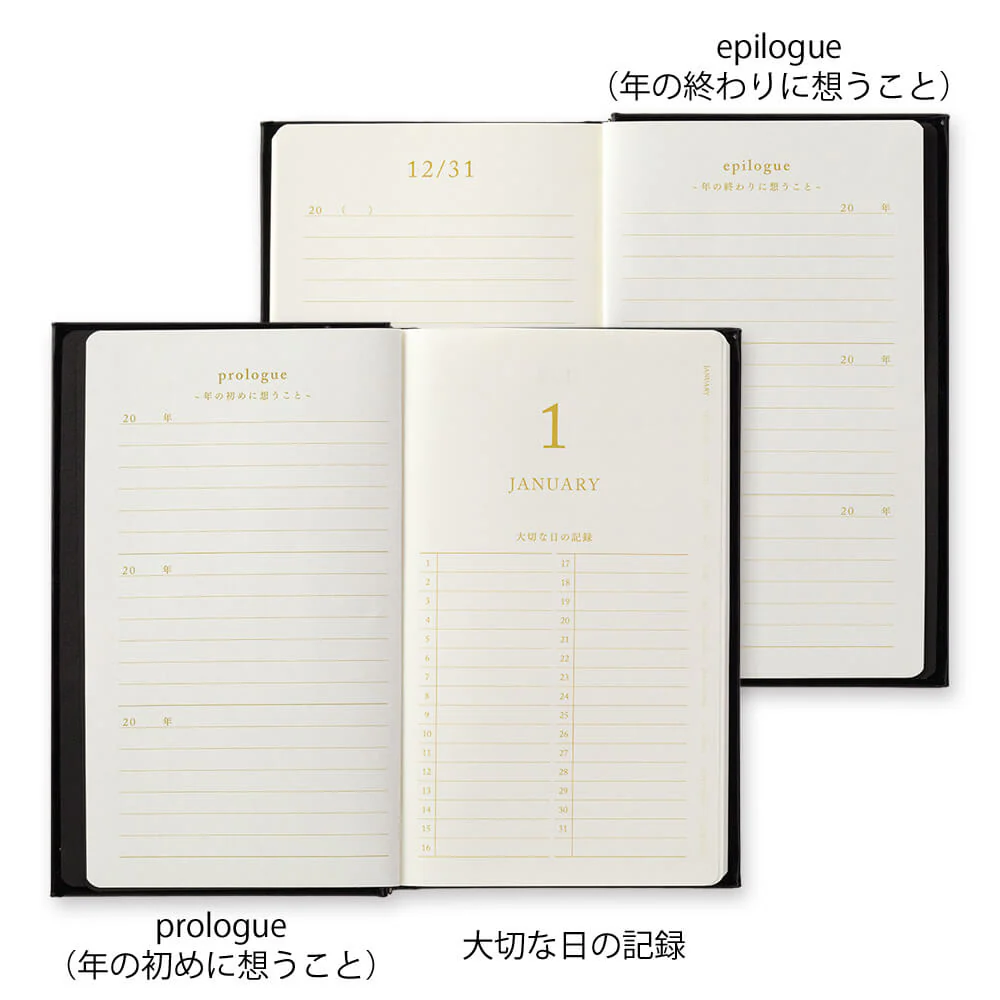 Midori 3 Year Diary Recycled Leather Black - Image 7