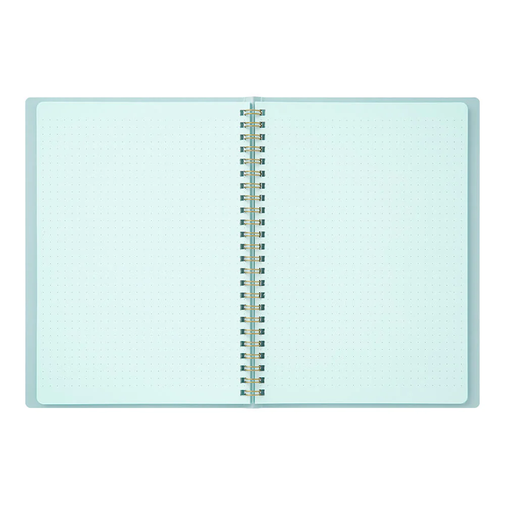 Midori A5 Dot Grid Wirebound Notebook Blue - Image 3