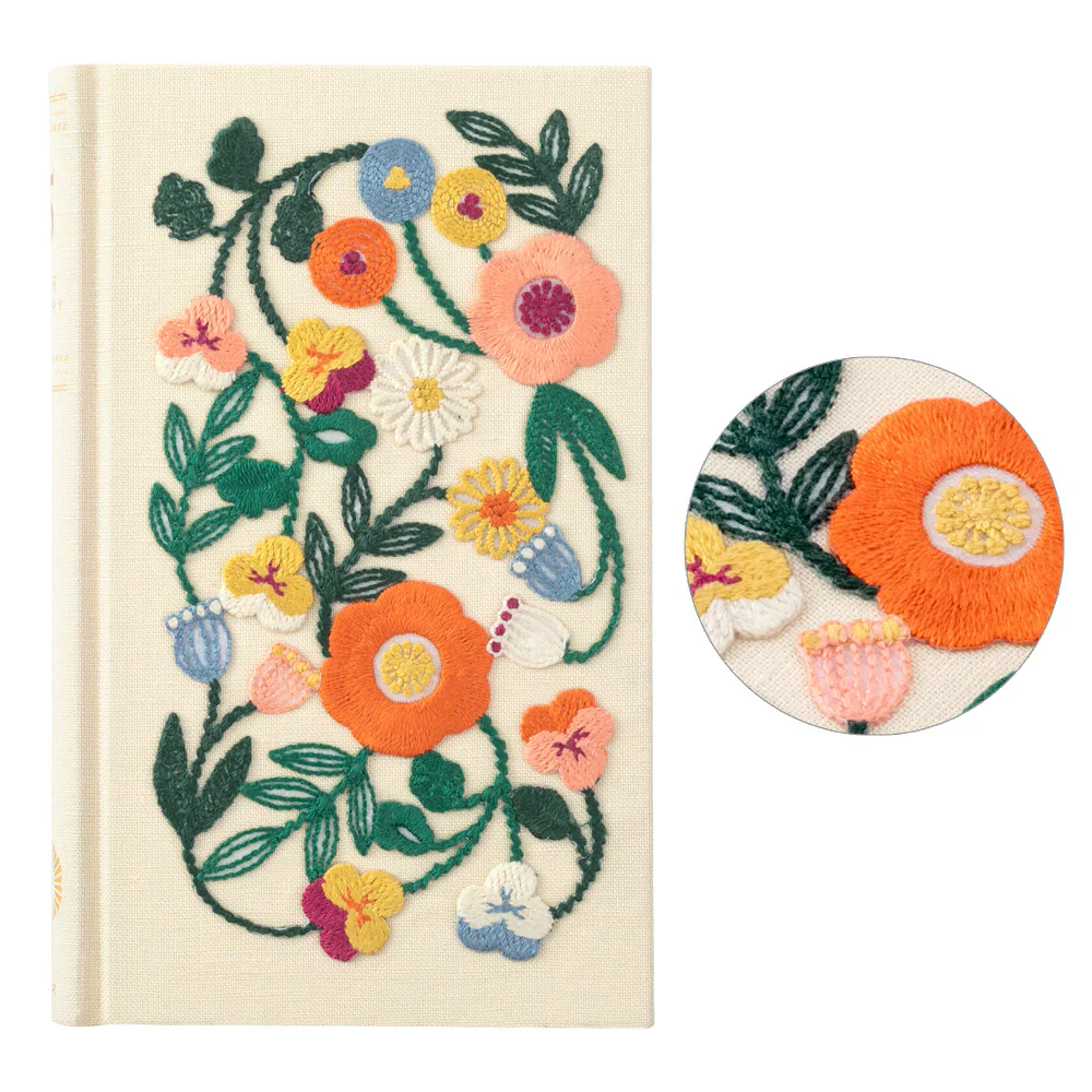 Midori B6 Slim 5 Year Journal - Embroidered Flowers - Image 2