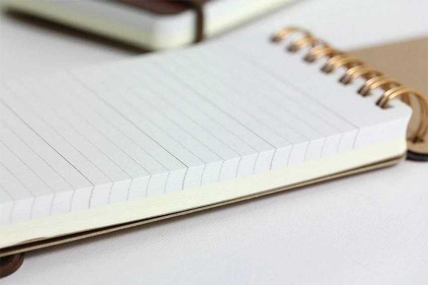 Midori Grain Memo Note Pad Brown Leather - Image 3