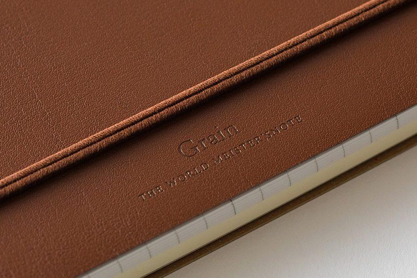 Midori Grain Memo Note Pad Brown Leather - Image 4