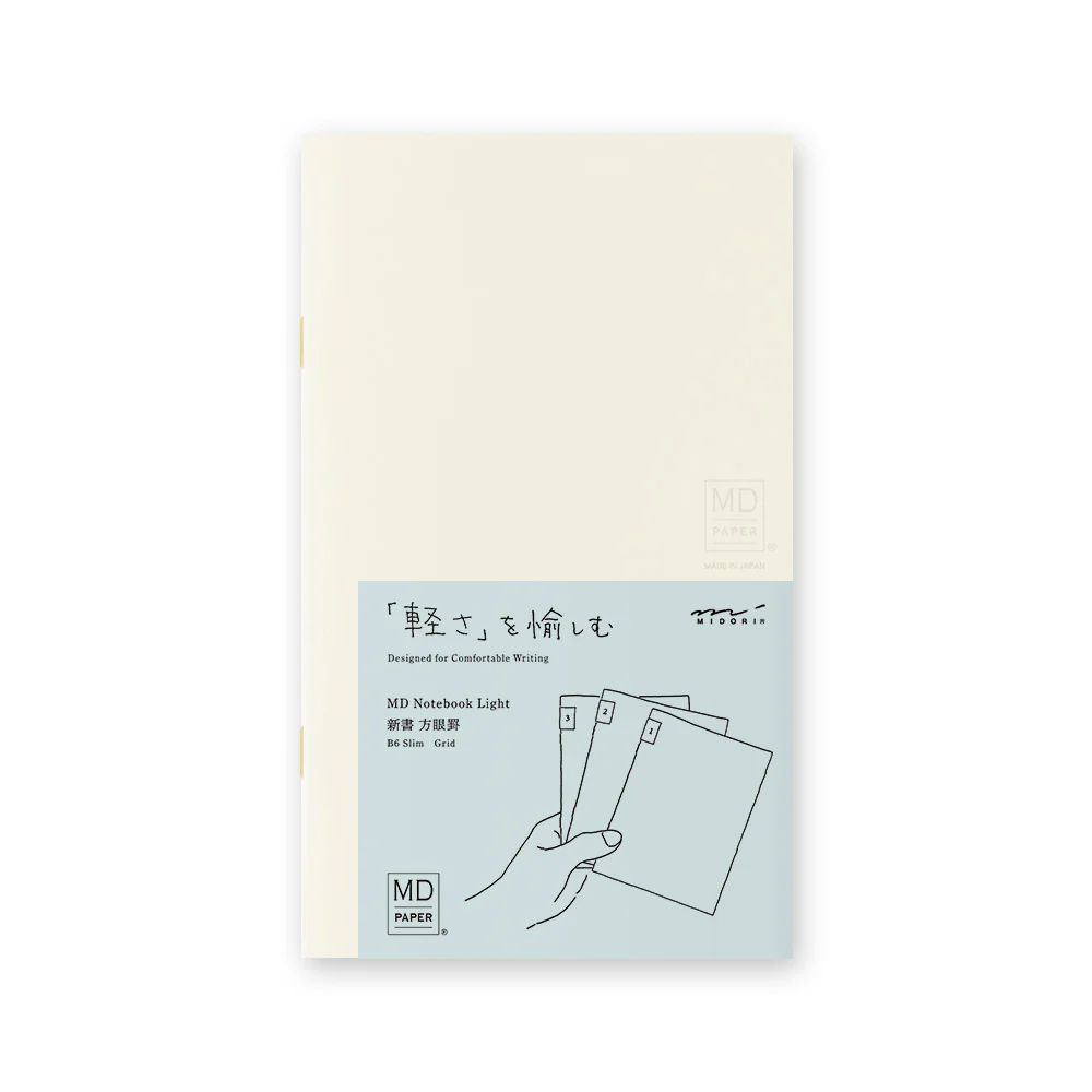 Midori MD Paper B6 Slim Grid Notebook Light - Pack of 3