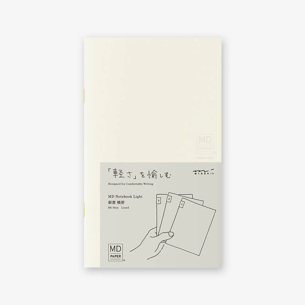 Midori MD Paper B6 Slim Lined Notebook Light - Pack of 3