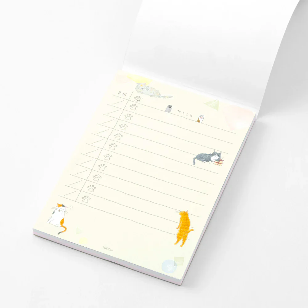 Midori To-do List Memo Pad - Cat - Image 3