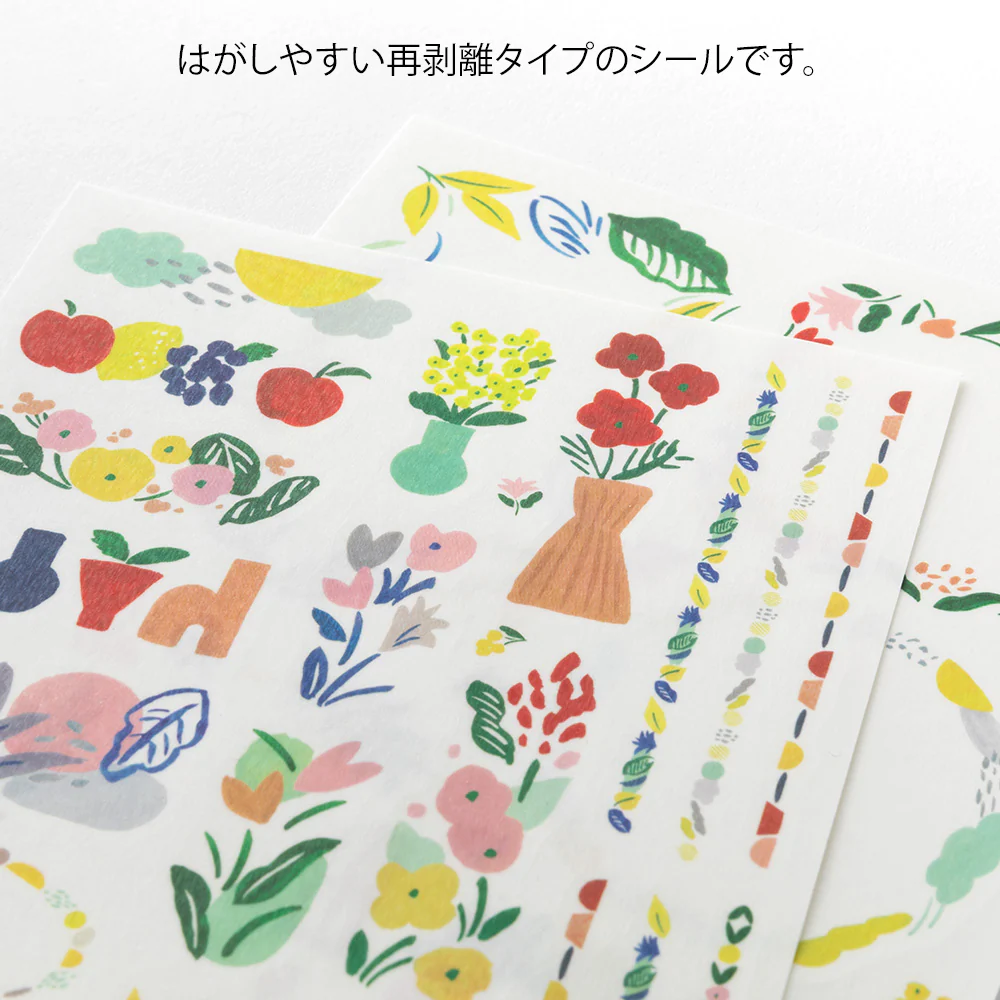 Midori Yuru Log Stickers - Textile Motif - Image 3