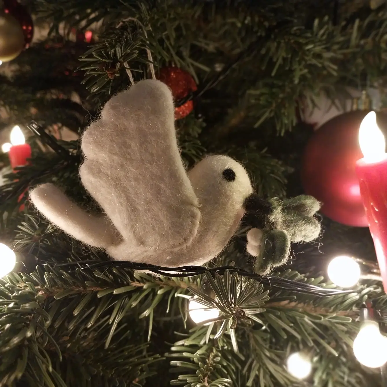 Mistletoe Dove Christmas Tree Hanging Decoration - Image 3