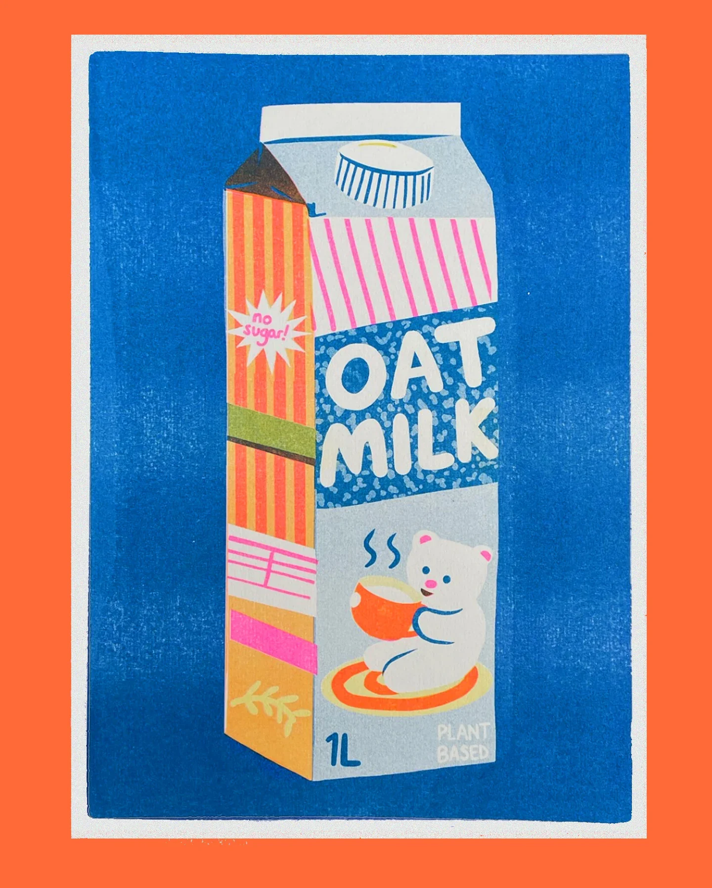 Oat Milk A4 Riso Print