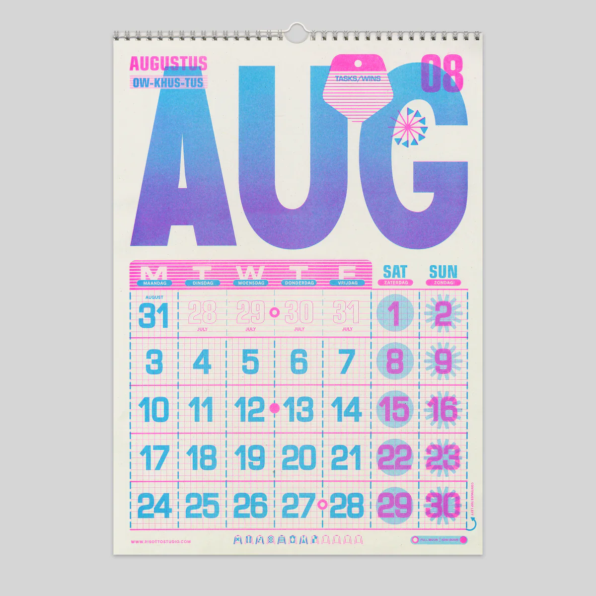 Risotto Studio 2026 A3 Risograph Wall Calendar - Image 5