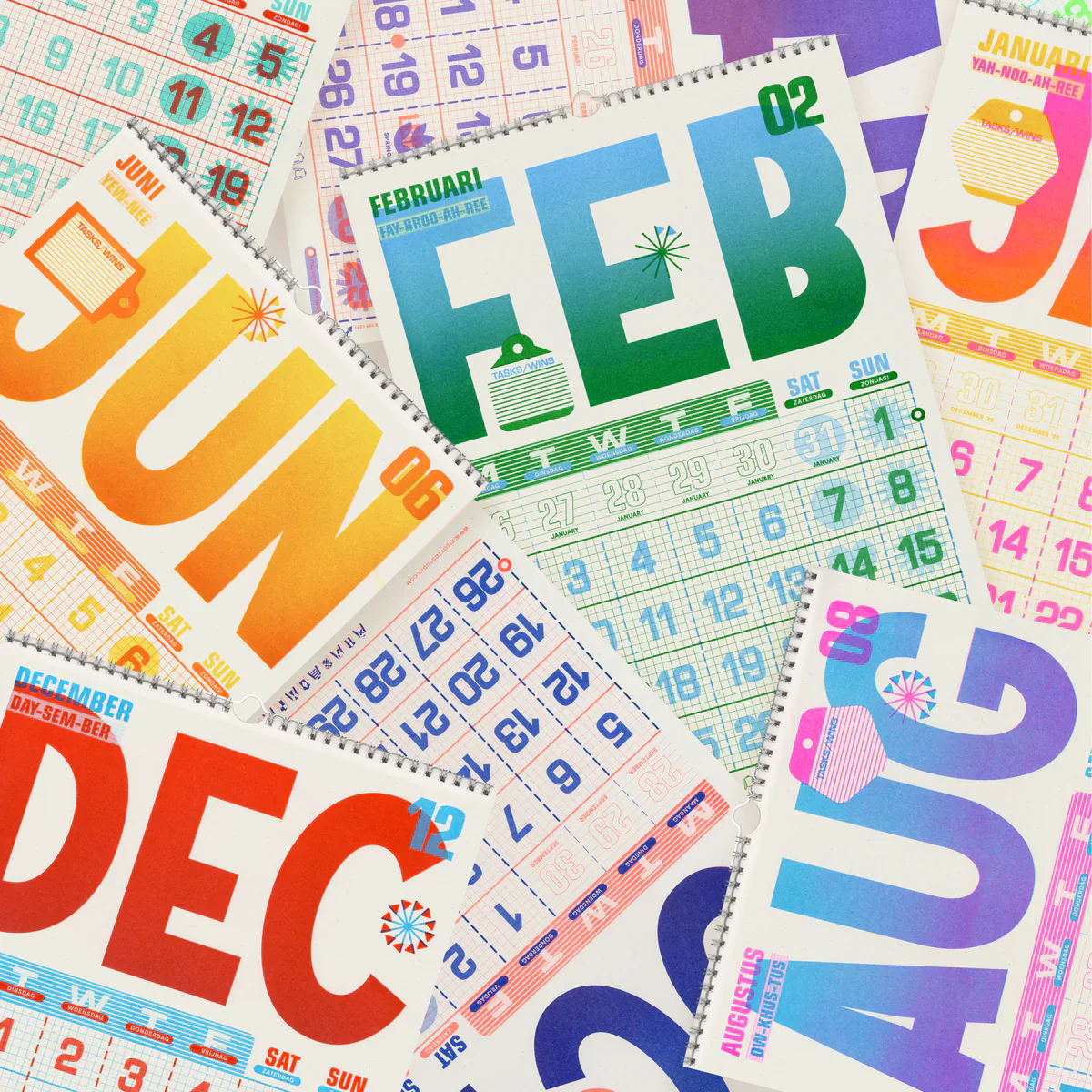 Risotto Studio 2026 A3 Risograph Wall Calendar - Image 6