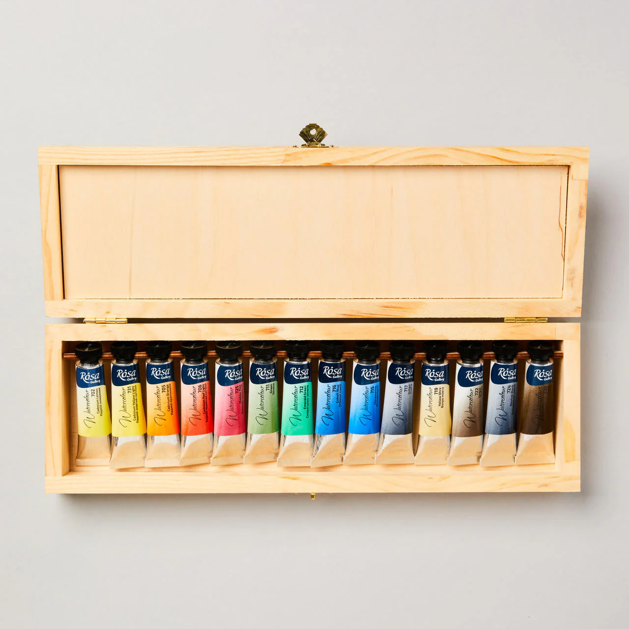 Rosa Watercolour in Wooden Box 10ml Assorted Colours Set of 14 - Image 2