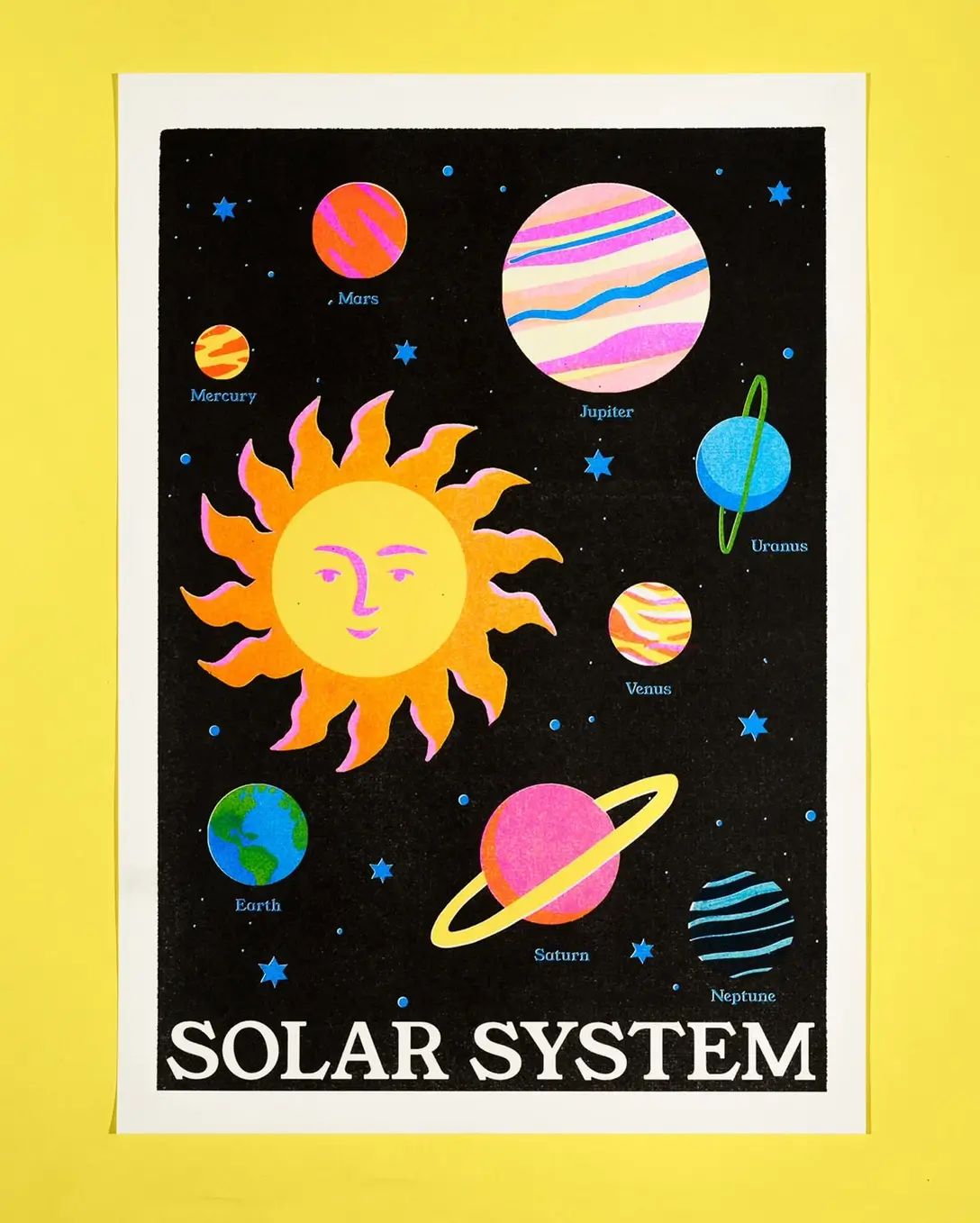 Solar System A3 Riso Print