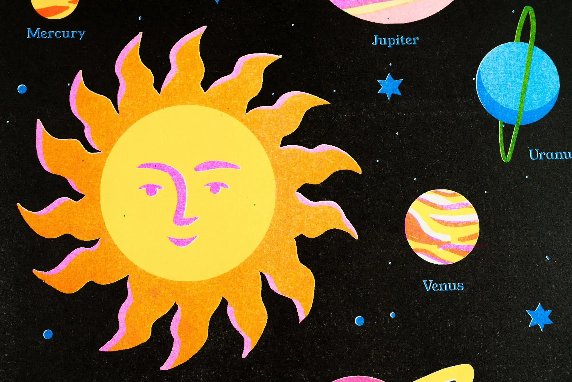 Solar System A3 Riso Print - Image 3