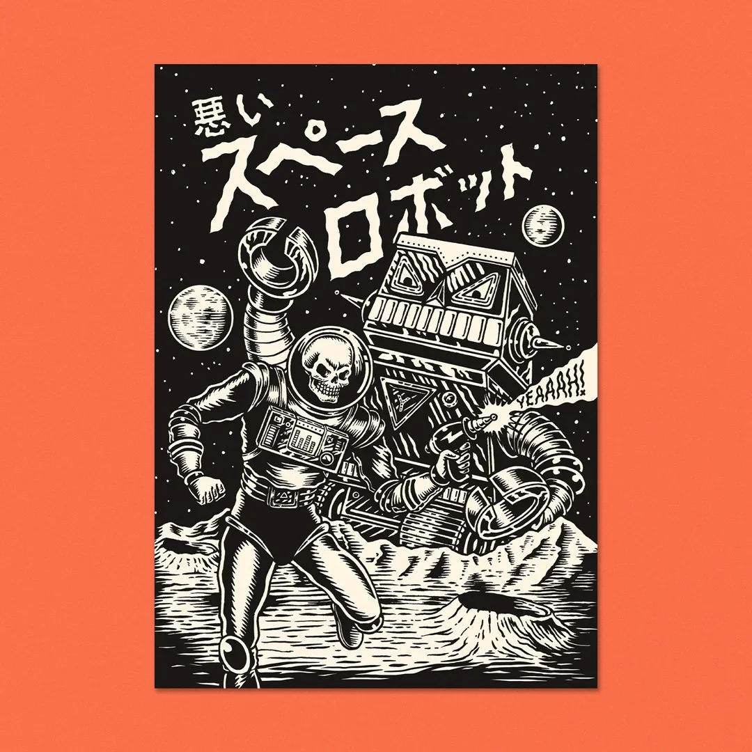 "Space Robot" A6 Postcard