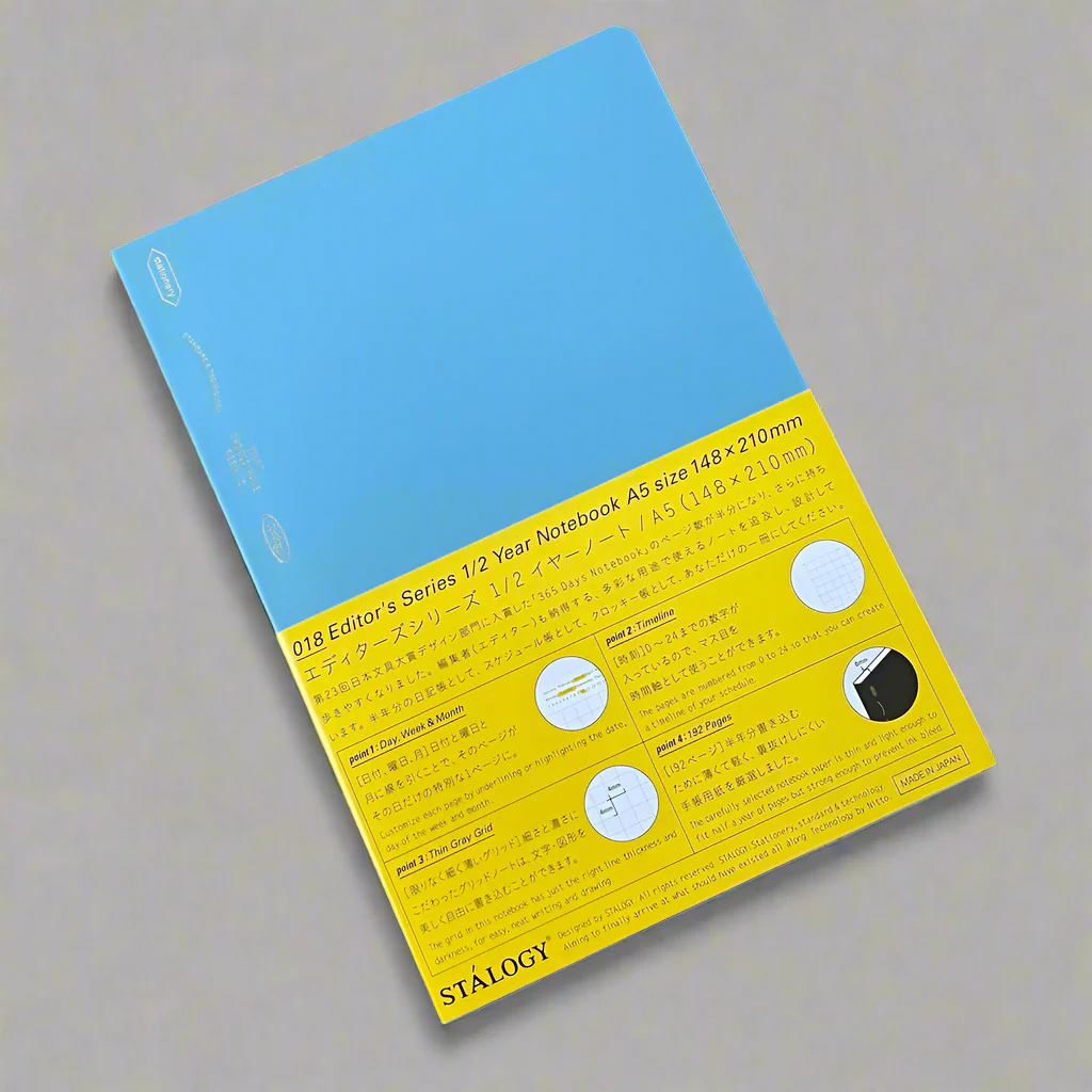 Stalogy 018 Editor's Series 1/2 Year Grid Notebook A5 - Image 3