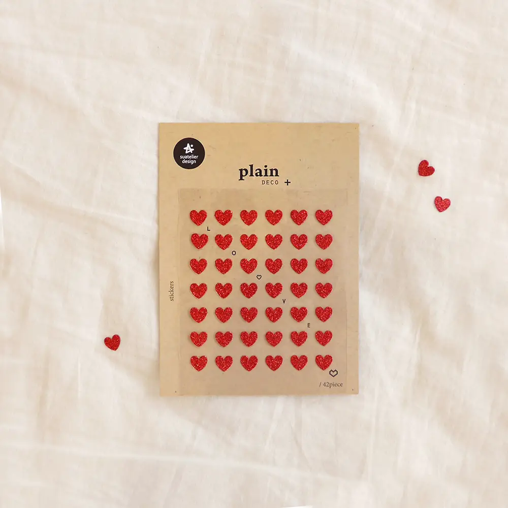 Suatelier Heart Stickers Plain 14 Deco 1618