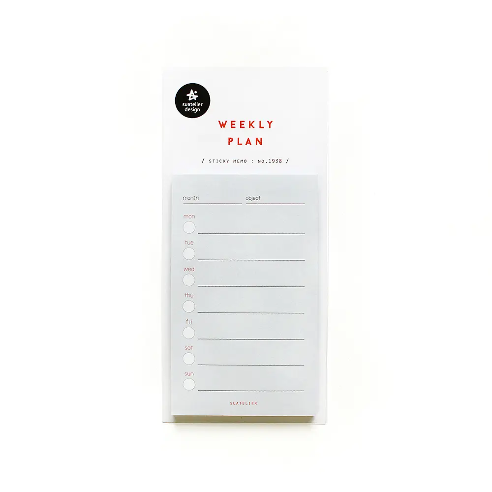 Suatelier Sticky Notes Weekly Plan No 1938