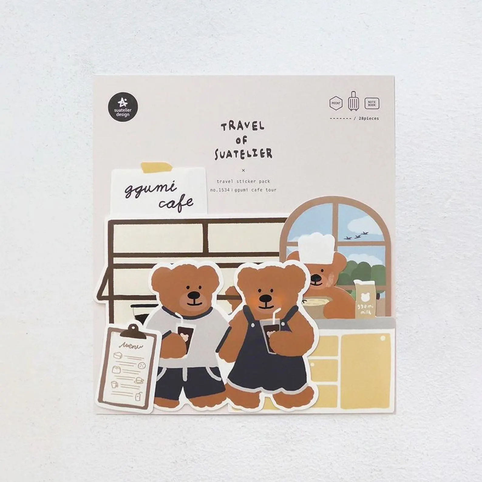 Suatelier Travel Stickers no. 1534 ggumi cafe tour