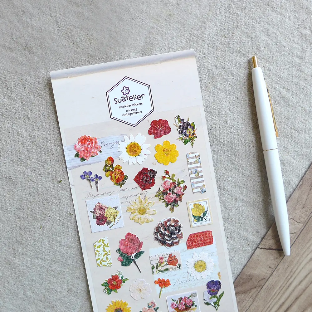 Suatelier Vintage Flower Stickers no.1045 - Image 2