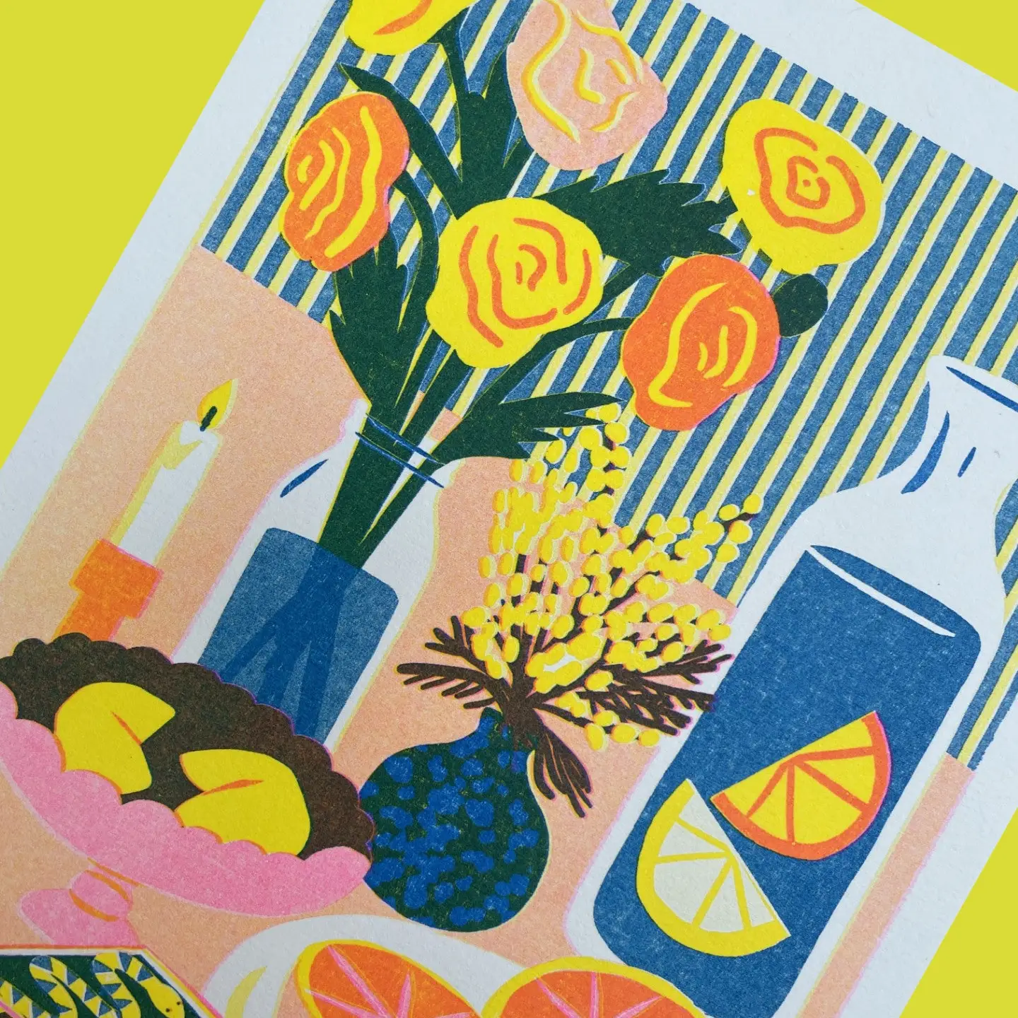 Table Setting Still Life A5 Riso Print - Image 2