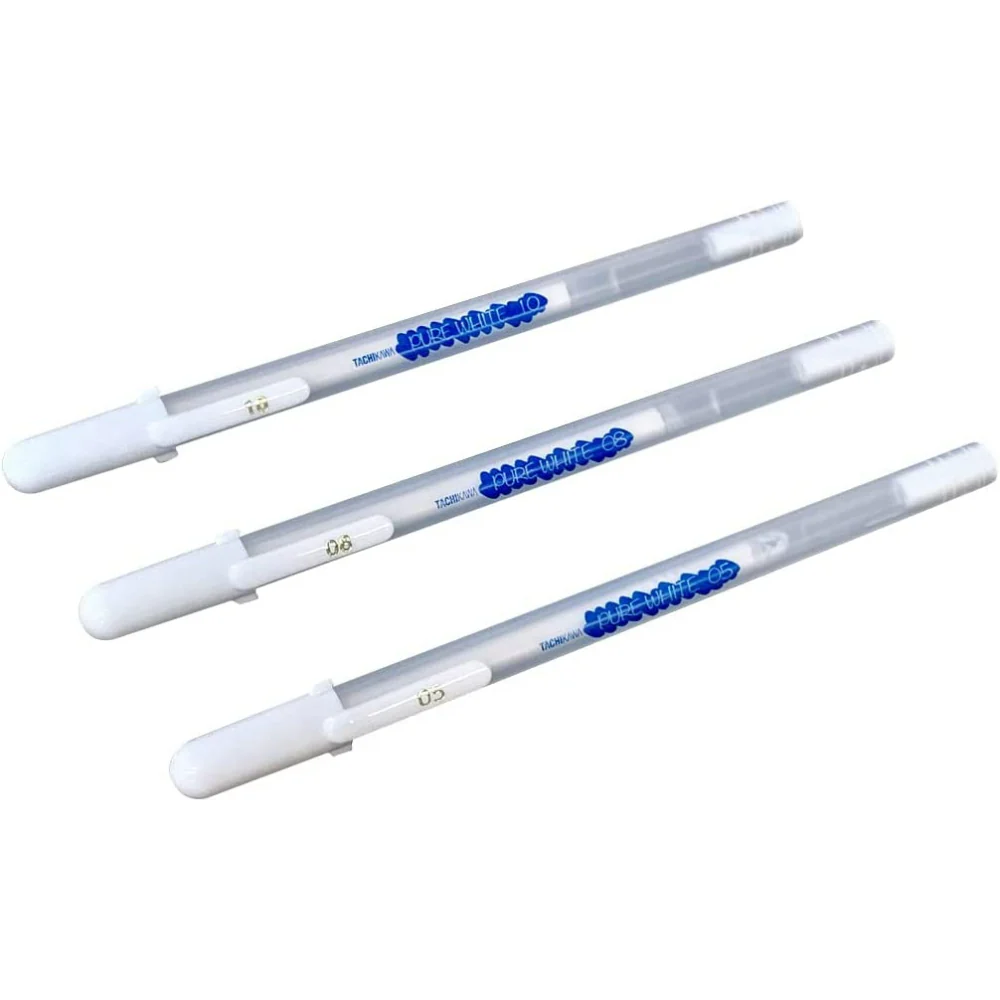 Tachikawa Pure White Ink ballpoint 3 pen set (05, 08, 10) - Image 2