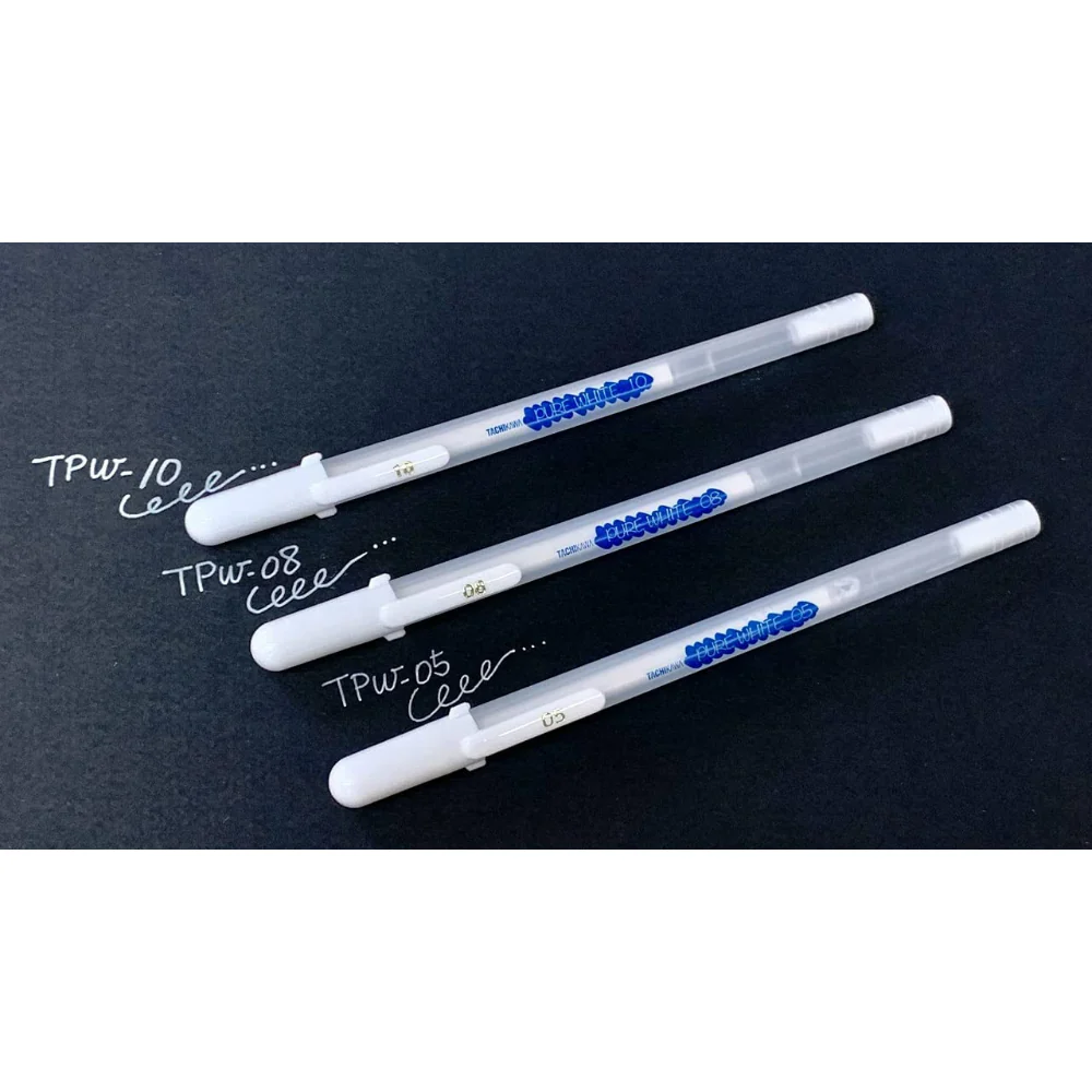 Tachikawa Pure White Ink ballpoint 3 pen set (05, 08, 10) - Image 3
