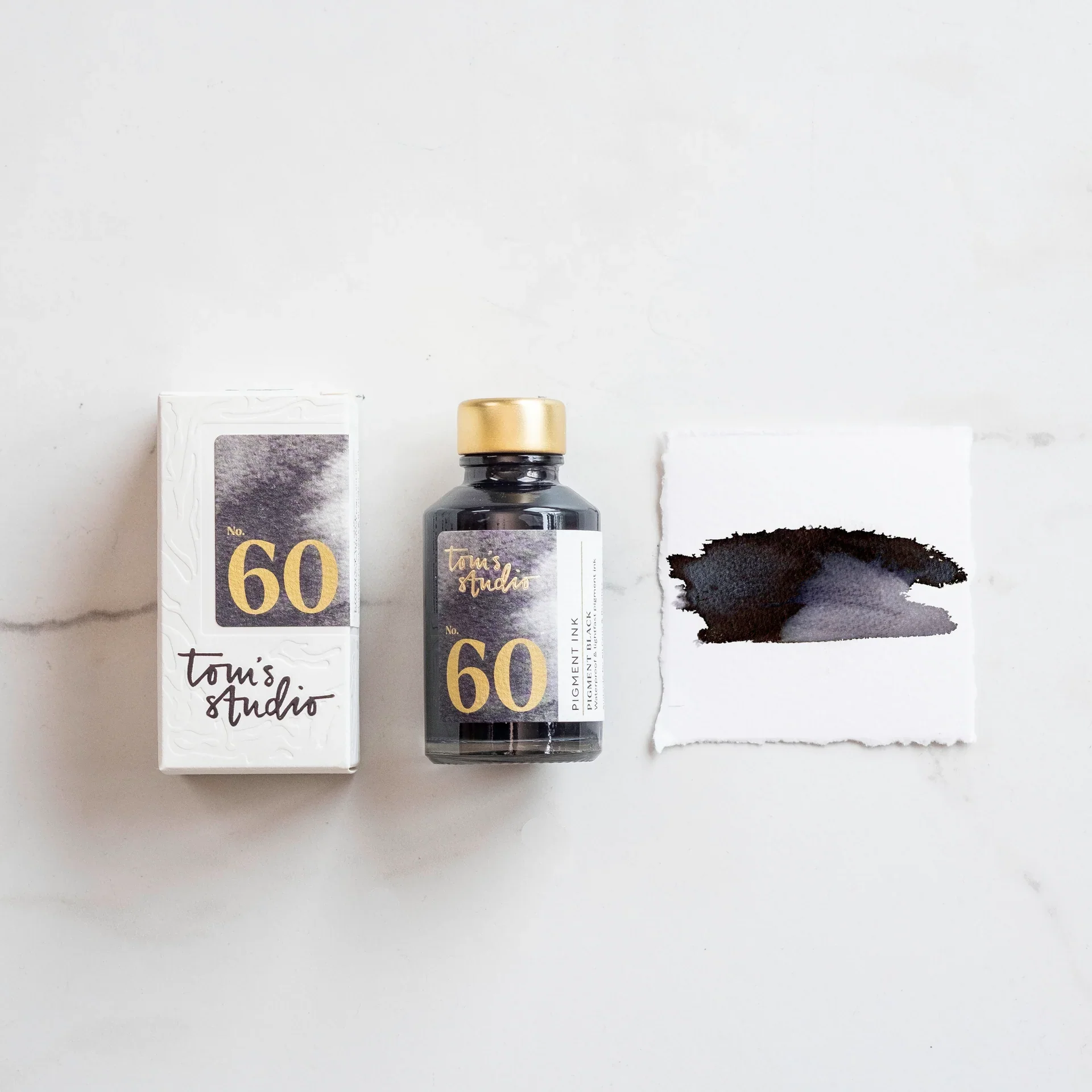 Tom's Studio Fountain Pen Bottled Ink Pigment Black (no. 60)