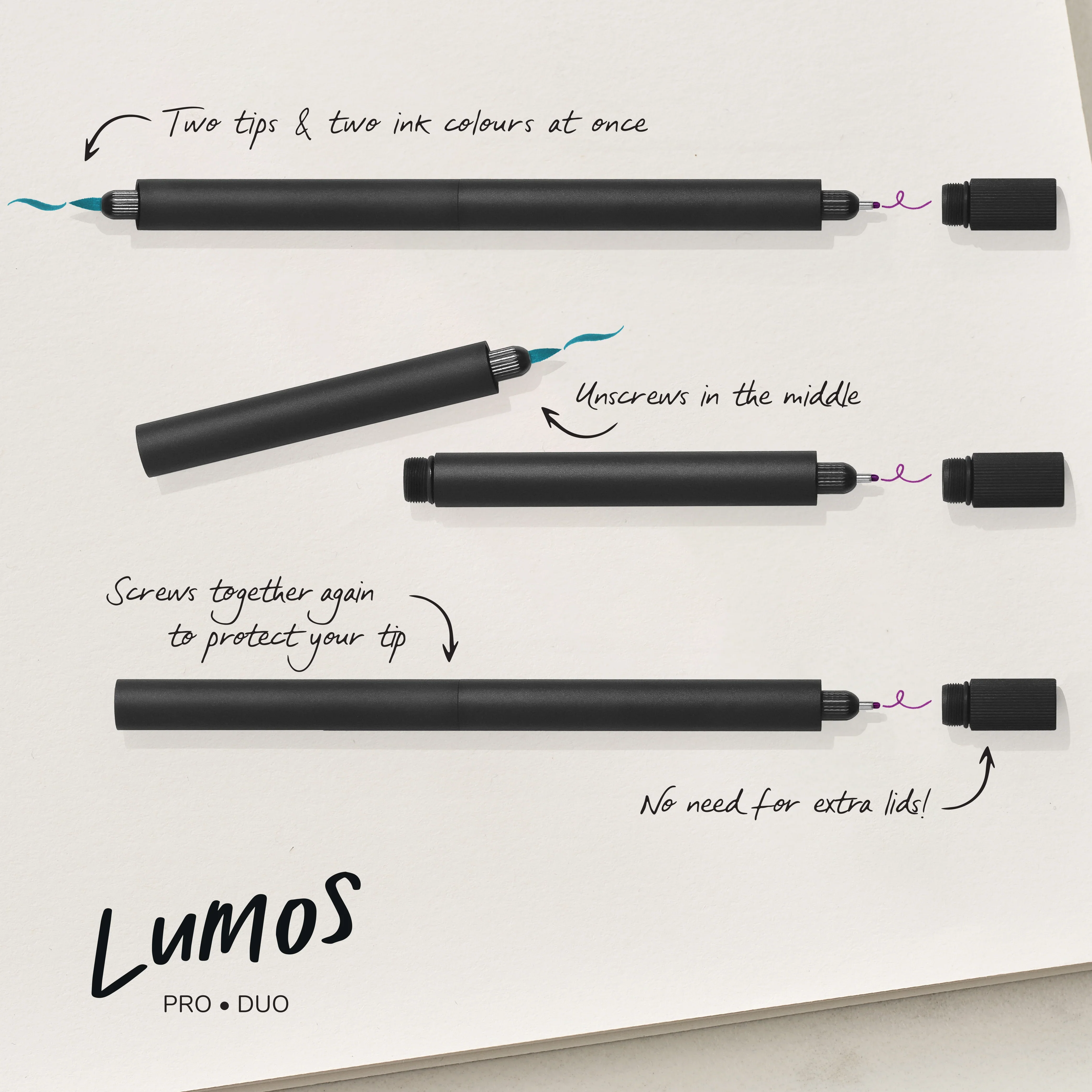Tom's Studio The Lumos Splash Refillable Multi-Tip Pen - Image 6