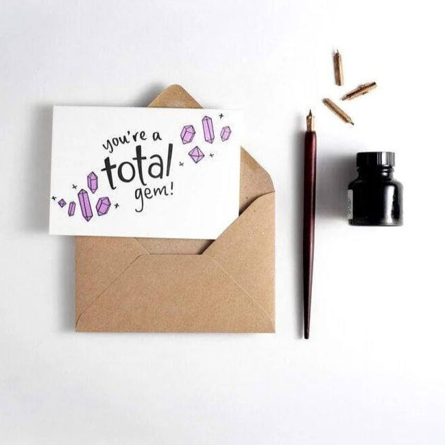You're A Total Gem Letterpress Thank You Card
