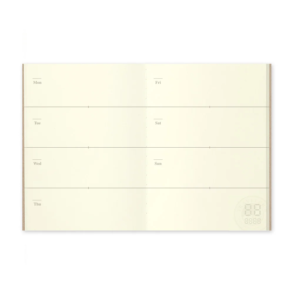 Traveler's Company Notebook Passport Size Refill 007 Weekly Planner Undated - Image 3
