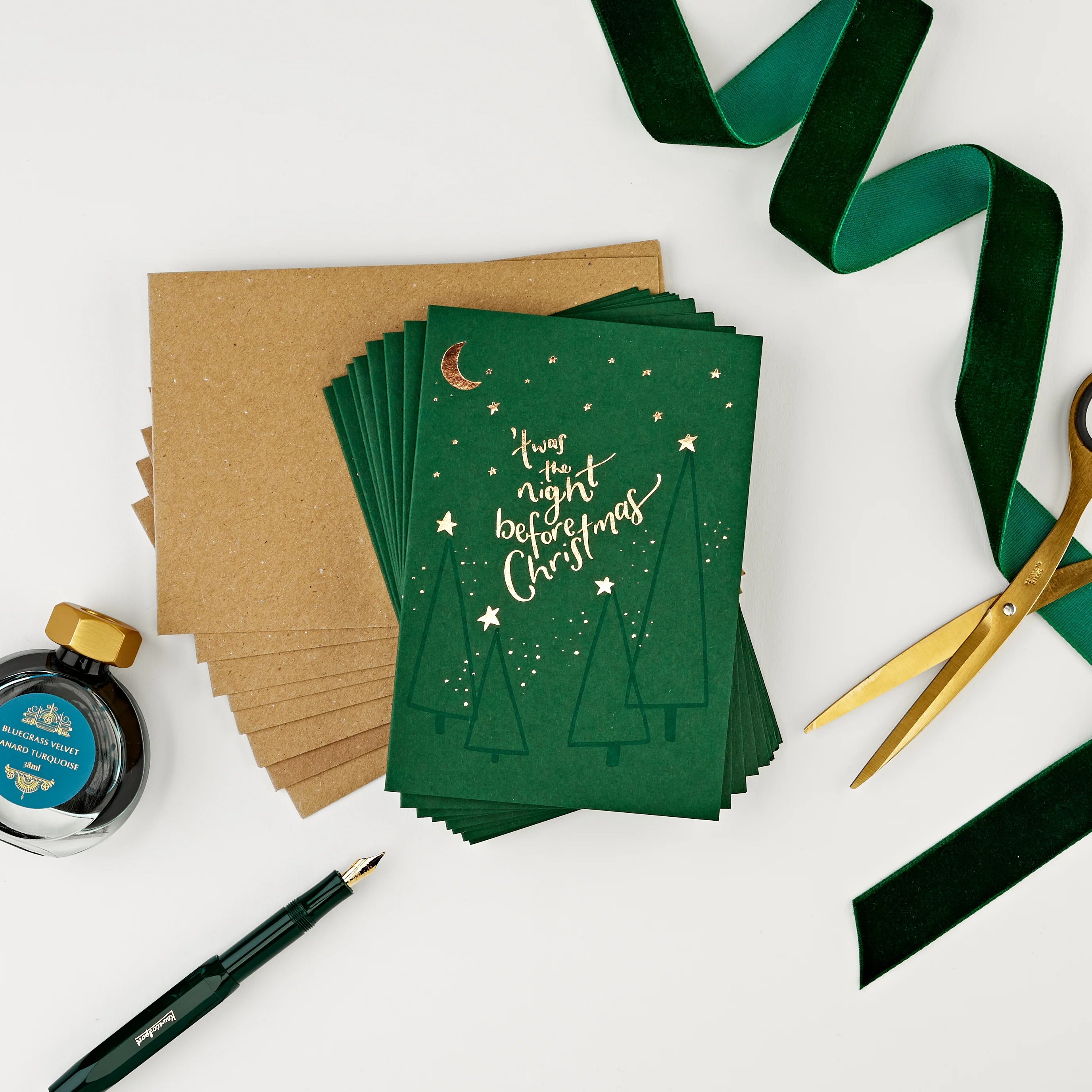 Twas The Night Before Christmas Pack of 8 Letterpress Christmas Cards - Image 2
