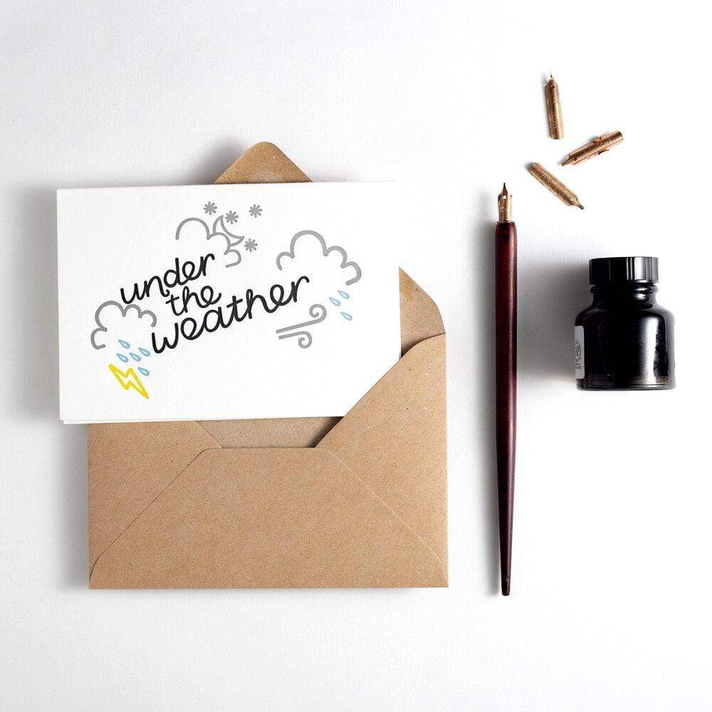 Under The Weather Letterpress Get Well Soon Card