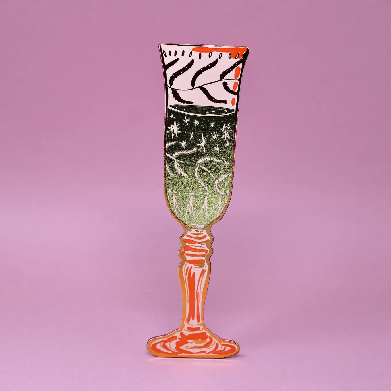 Wine Glass Leather Bookmark