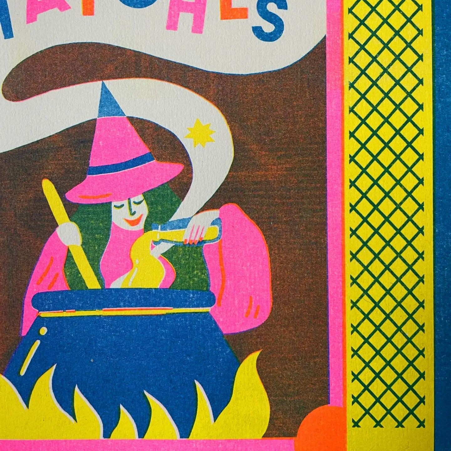Witch Matchbox A4 Riso Print - Image 2