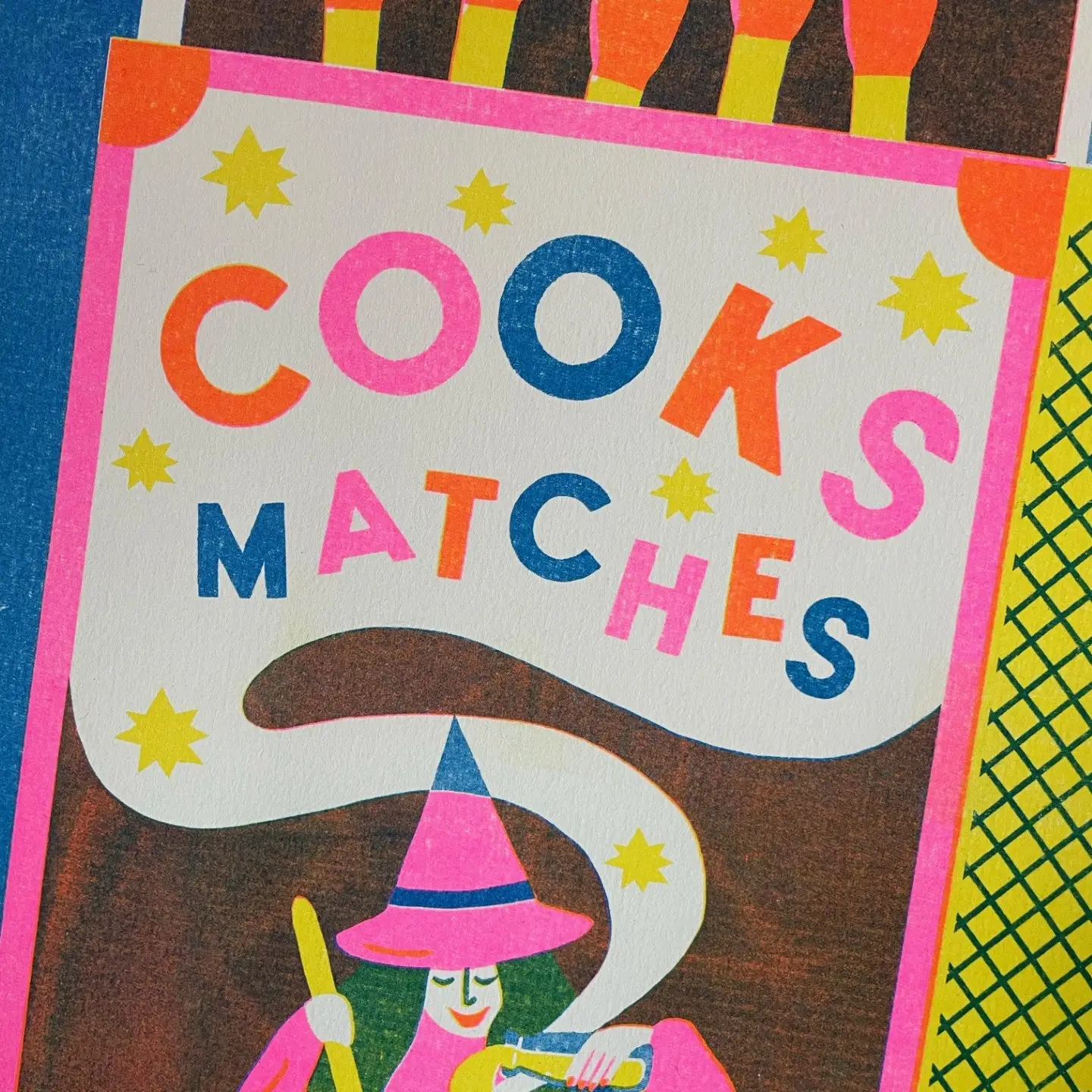 Witch Matchbox A4 Riso Print - Image 3