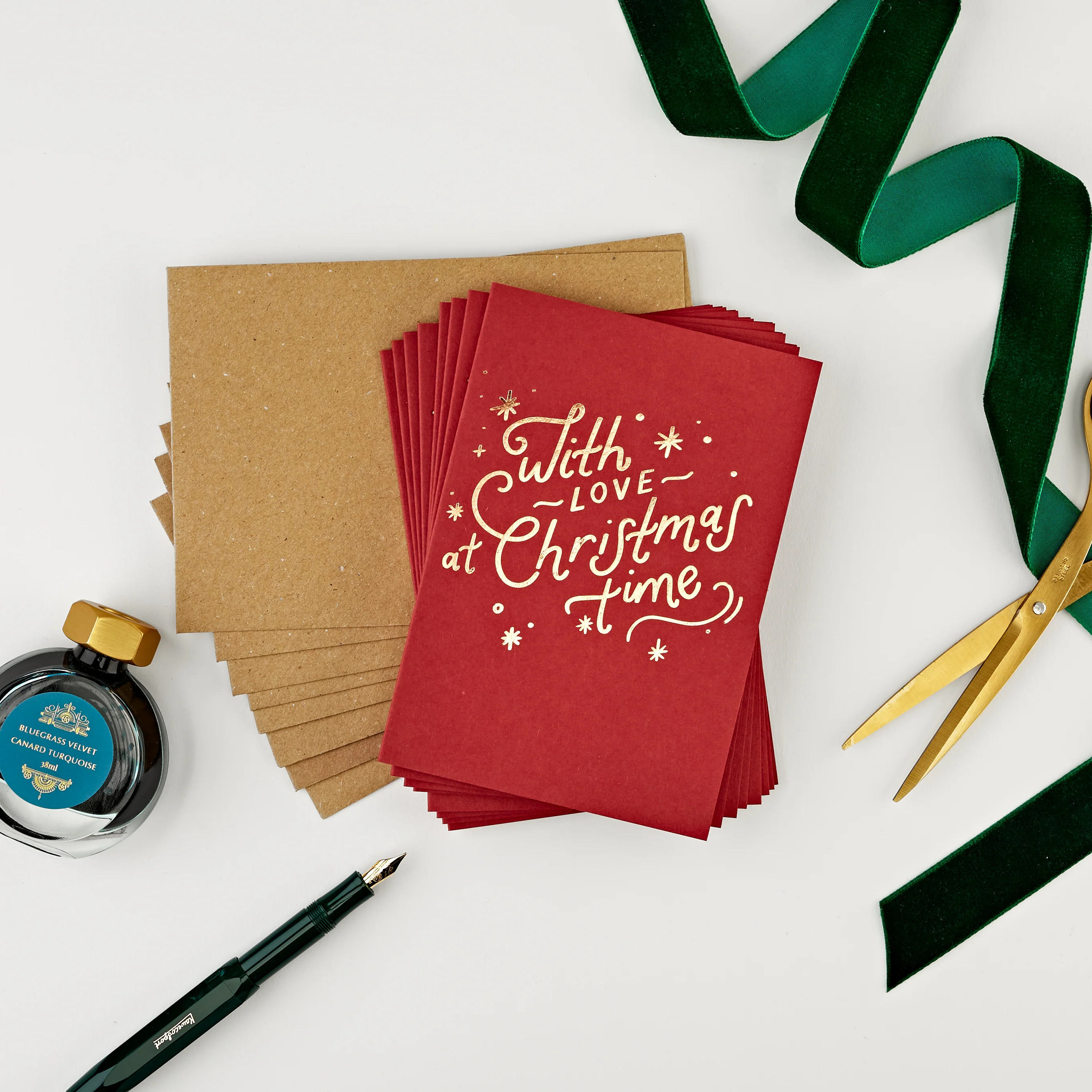 With Love At Christmas Time Red Pack of 8 Cards